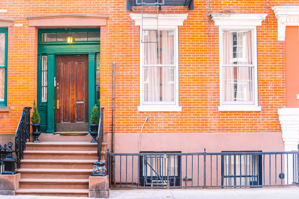 Front door stairs at Upper West side of New york